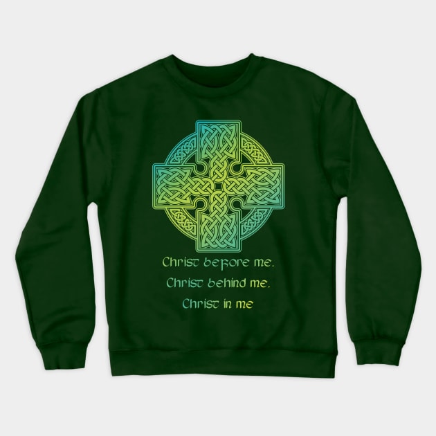 St. Patrick Quote with Irish Cross Crewneck Sweatshirt by starwilliams